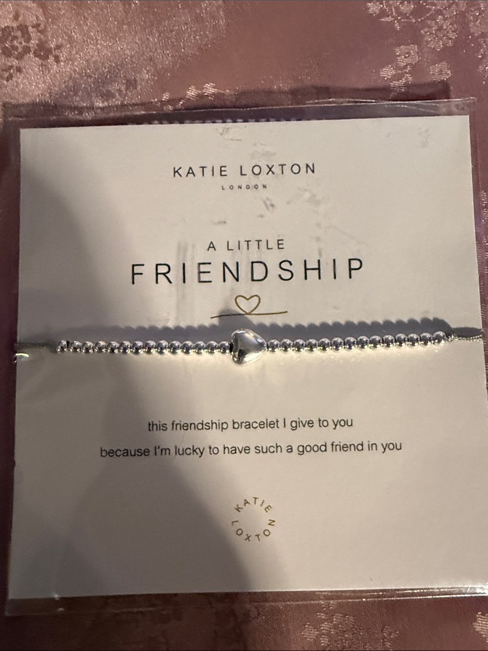 Katie Loxton Silver Heart Friendship Bracelet